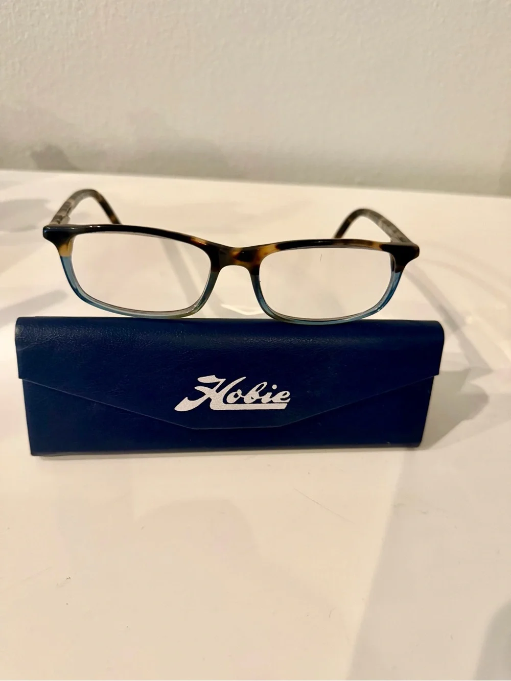 kate spade Tortoiseshell and Blue Rectangular Reading Eyeglasses +2.50